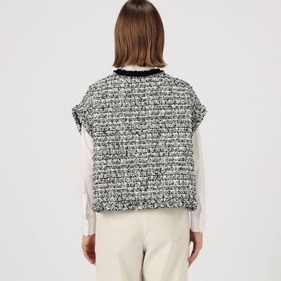 【セール】【思案】【ドイツ語】【TSR】【旧枠】【4枚セット】 ファンシーツイード スクエアジレ | maison TOMORROWLAND/メゾン