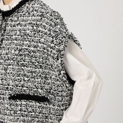 ファンシーツイード スクエアジレ | maison TOMORROWLAND/メゾン