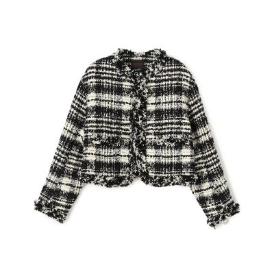 オーロラグレンチェック ノーカラージャケット | maison TOMORROWLAND