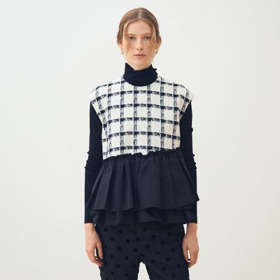 タッタースパンコール ティアードフリルトップス | maison