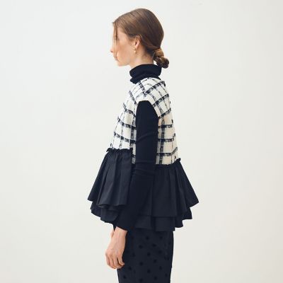 タッタースパンコール ティアードフリルトップス | maison