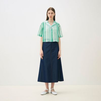 シルクコットンランダムストライプ ライトジャケット | maison