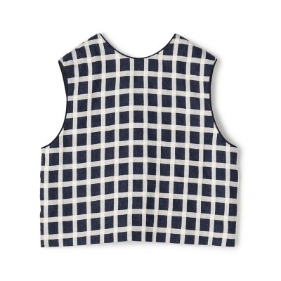 トゥモローランド コレクション ドビータッターチェック フロンタブルジレ リネンコットンタッターチェック フロンタブルジレ | maison