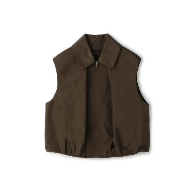 TOMORROWLAND PILGRIM Zegna シルク混　ベスト　ジレ ポリエステルシルクタフタ ステンカラーコクーンジレ | maison