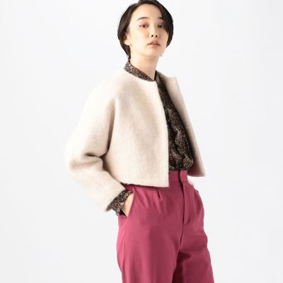スーリーアルパカカシミヤ ノーカラージャケット | maison