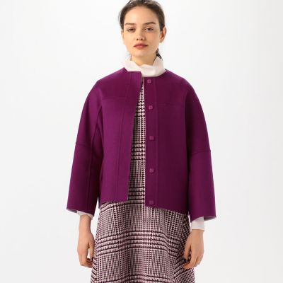 ウールカシミヤピコロール ノーカラーショートコート | maison