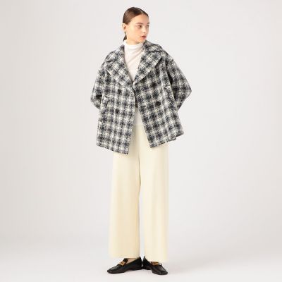 美品♡2021年♡SueUNDERCOVER ツイード フーデッドコート 1 美品♡2021年♡SueUNDERCOVER ツイード フーデッドコート 1