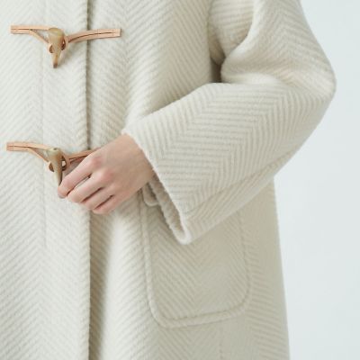 ウールモヘヤヘリンボーン ダッフルコート | maison