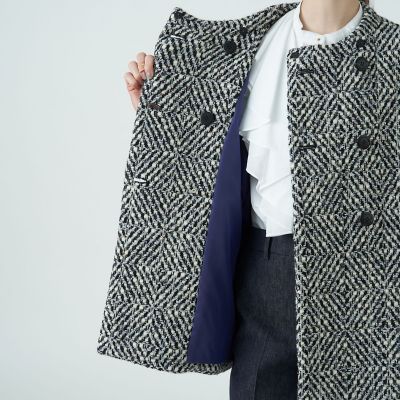 カラーネップツイード バレルコート | maison TOMORROWLAND/メゾン