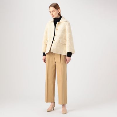 スノーファンシーツイード ハーフコート | maison TOMORROWLAND/メゾン