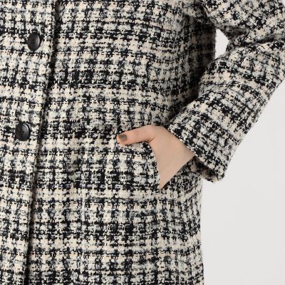 ファンシーハウンドトゥース ロングコート | maison TOMORROWLAND