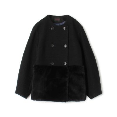 ＜maison TOMORROWLAND＞ケーブルクロス　ファーペプラムコート