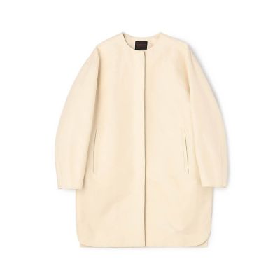コットンシルクグログラン ノーカラーコート | maison TOMORROWLAND