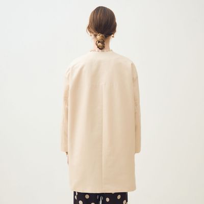 コットンシルクグログラン ノーカラーコート | maison TOMORROWLAND