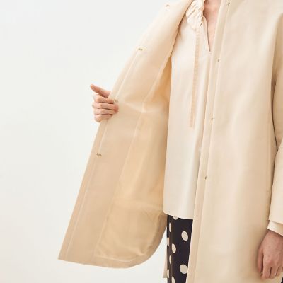 コットンシルクグログラン ノーカラーコート | maison TOMORROWLAND