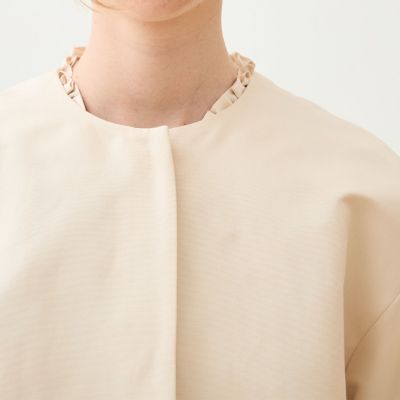 コットンシルクグログラン ノーカラーコート | maison TOMORROWLAND