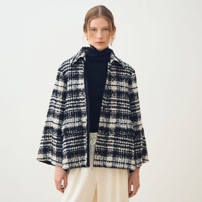 オーロラグレンチェック Aラインコート | maison TOMORROWLAND/メゾン