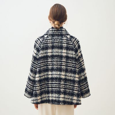送料無料】オーロラグレンチェック Aラインコート | maison