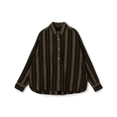 ＜JAMES PERSE (Women/Men)＞コットンリネンラミーマルチストライプ　ロングスリーブシャツ　ＷＲＤＳ３９７０