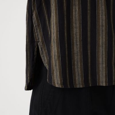 コットンリネンラミーマルチストライプ ロングスリーブシャツ