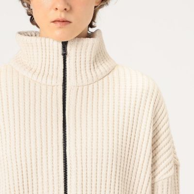 コットンナイロンワッフル ジップアップブルゾン