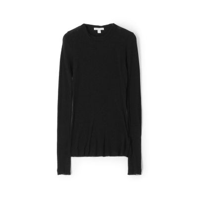 コットンカシミヤブレンドリブ　ロングスリーブプルオーバー　ＷＶＡ３９３９