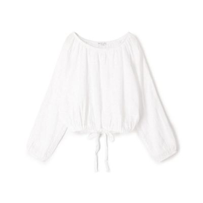 ＜JAMES PERSE (Women/Men)＞ライトウェイトリネン　ギャザーブラウス　ＷＫＯ３９８５