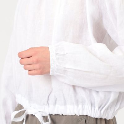 ライトウェイトリネン　ギャザーブラウス　ＷＫＯ３９８５
