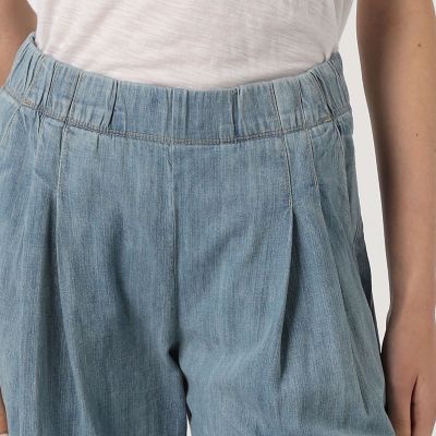 コットンデニム　タックワイドパンツ　ＷＣＩＤ１０９０