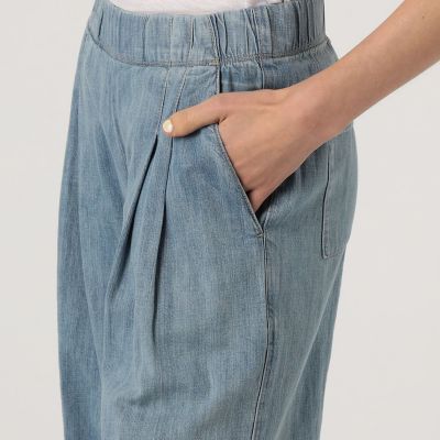 コットンデニム　タックワイドパンツ　ＷＣＩＤ１０９０