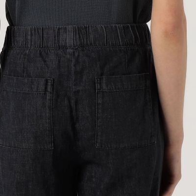 コットンデニム　タックワイドパンツ　ＷＢＩＤ１０９０