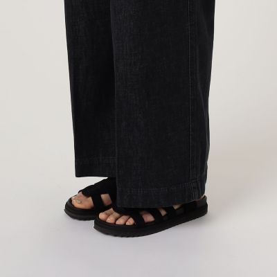 コットンデニム　タックワイドパンツ　ＷＢＩＤ１０９０