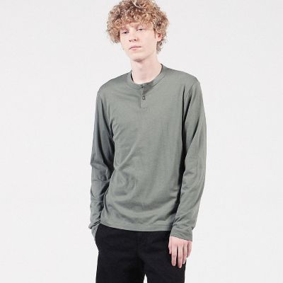 ブラッシュドコットン ヘンリーネックプルオーバー