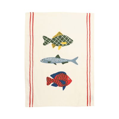 ＜The Conran Shop＞フィッシュ　プリント　ウォーヴン　ティータオル（００２８９６４１）
