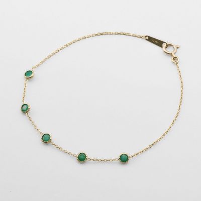 ＜agete＞Ｋ１０エメラルドブレスレット