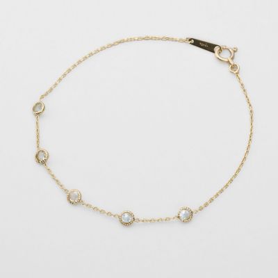＜agete＞Ｋ１０アクアマリンブレスレット