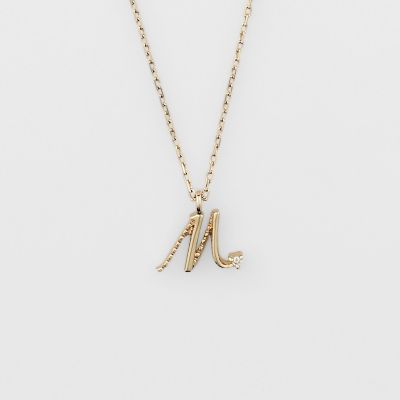 ＜agete＞《ＷＥＢ限定》イニシャルＭ／Ｋ１０ダイヤモンドネックレス