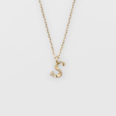＜agete＞《ＷＥＢ限定》イニシャルＳ／Ｋ１０ダイヤモンドネックレス