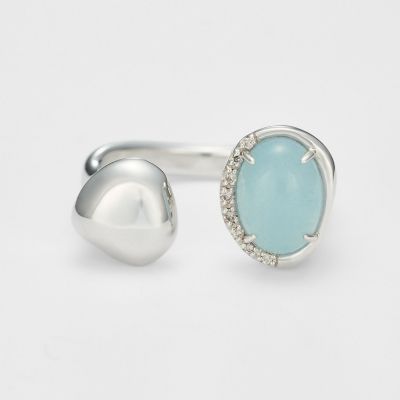 ＜agete＞＜３月誕生石＞シルバーアクアマリンリング