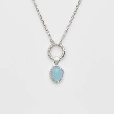 ＜３月誕生石＞シルバーアクアマリンチャーム