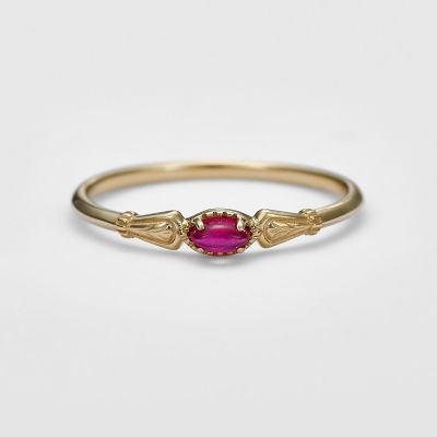 ＜agete＞Ｋ１０ルビーリング