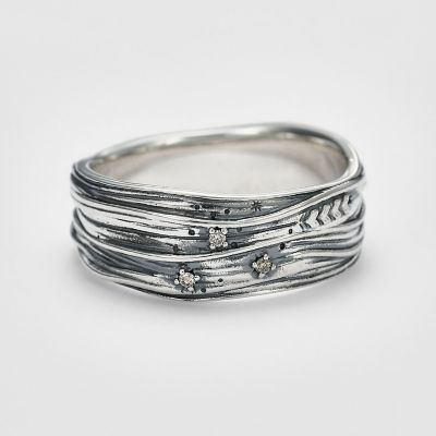 ＜agete＞＜射手座＞シルバーダイヤモンドリング