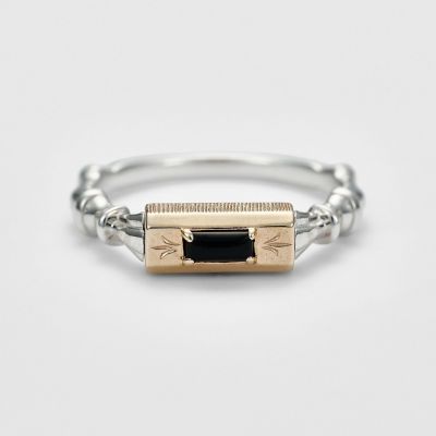 ＜agete＞Ｋ５ルビー／オニキスリング