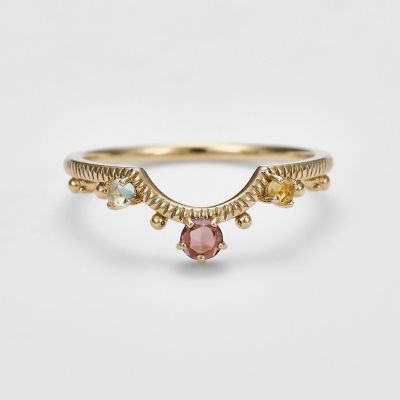 ＜agete＞Ｋ５マルチストーンリング