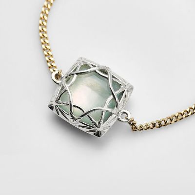 agete アガット K10アイオライト／シェル／プレナイトチェーンリング K10アイオライト／シェル／プレナイトチェーンリング | agete