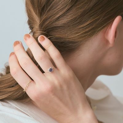 agete アガット K10アイオライト／シェル／プレナイトチェーンリング K10アイオライト／シェル／プレナイトチェーンリング | agete