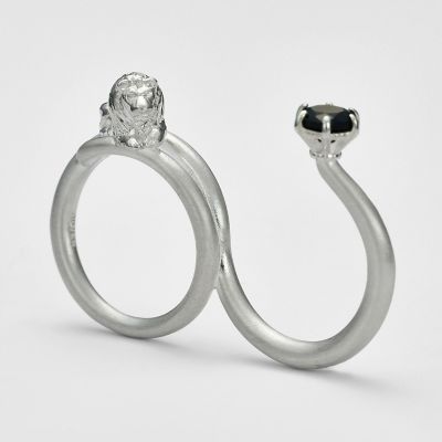 ＜agete＞＜獅子座＞シルバーオブシディアンリング