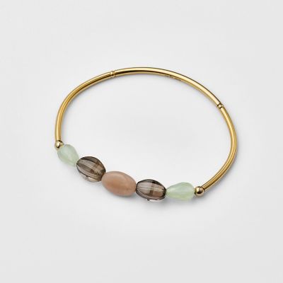 ＜agete＞ゴールドマルチストーンブレスレット