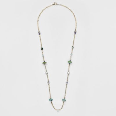 ＜agete＞ゴールドマルチストーンネックレス