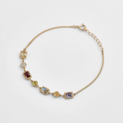agete/アガット K10マルチストーンブレスレット 98ミックス 【三越伊勢丹/公式】